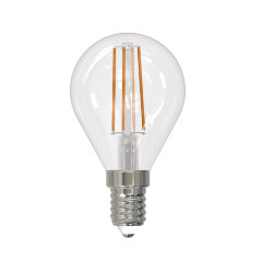 LED-G45-9W-3000K-E14-CL-DIM GLA01TR Лампа светодиодная диммируемая, Форма шар, прозрачная, Серия Air, Теплый белый свет 3000K.