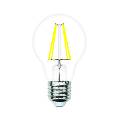 LED-A60-9W-3000K-E27-CL-SLF Лампа светодиодная, Форма A, прозрачная, Теплый белый свет 3000K, ТМ Volpe