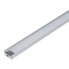 UFE-K01 SILVER-FROZEN 200 POLYBAG Врезной алюминиевый профиль с матовым рассеивателем, 200см, 2 заглушки в-к., TМ Uniel