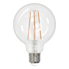LED-G95-10W-3000K-E27-CL PLS02WH Лампа светодиодная, Форма шар, прозрачная, Серия Sky, Теплый белый свет 3000K.