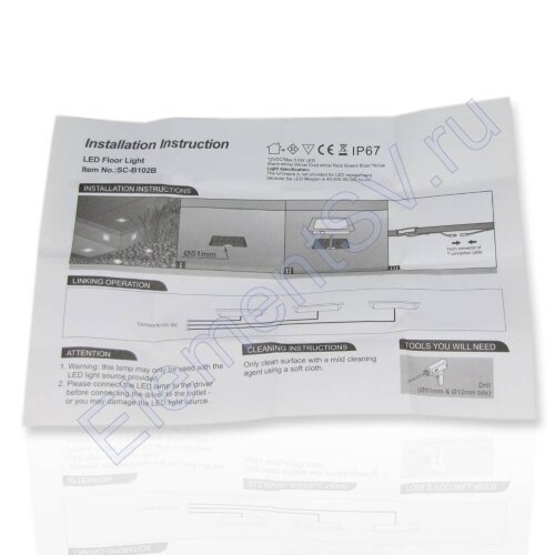 Светодиодный светильник точечный SST IP67 (0,6W, 12V, Warm White). - фото 4