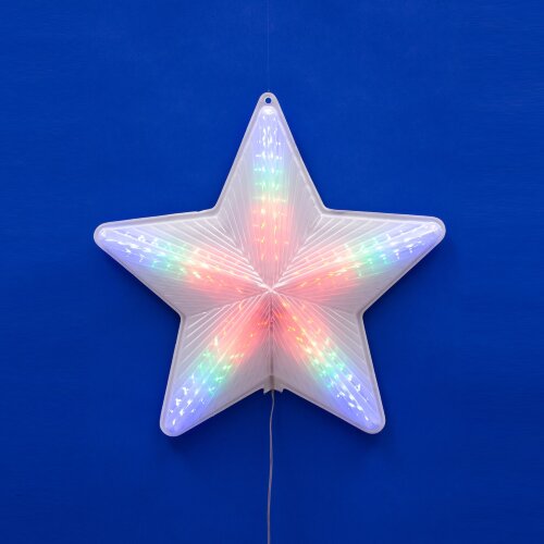 ULD-H4748-045-DTA MULTI IP20 STAR Фигура светодиодная Звезда, 47х48 см, Подвесная, 45 светодиодов, Красный, зеленый, синий свет, Провод прозрачный. - фото 1