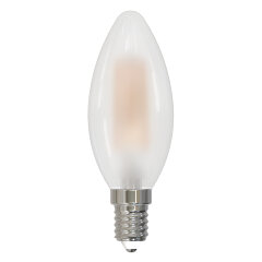 LED-C35-6W-4000K-E14-FR-SLF Лампа светодиодная, Форма свеча, матовая, Белый свет 4000K, ТМ Volpe