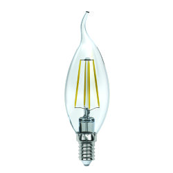LED-CW35-13W-3000K-E14-CL PLS02WH Лампа светодиодная, Форма свеча на ветру, прозрачная, Серия Sky, Теплый белый свет 3000К.