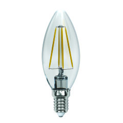 LED-C35-13W-3000K-E14-CL PLS02WH Лампа светодиодная, Форма свеча, прозрачная, Серия Sky, Теплый белый свет 3000К.