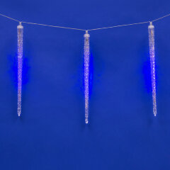 ULD-E3005-300-DTK BLUE IP44 ICICLE Занавес светодиодный фигурный Сосульки, соединяемый, 2.7х0.42м, 10 подвесов, Синий свет, Провод прозрачный.