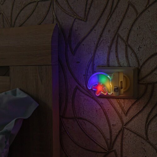 DTL-301-Месяц со звездочкой-RGB-4LED-0.5W Светильник-ночник, Без выключателя, Блистер - фото 1