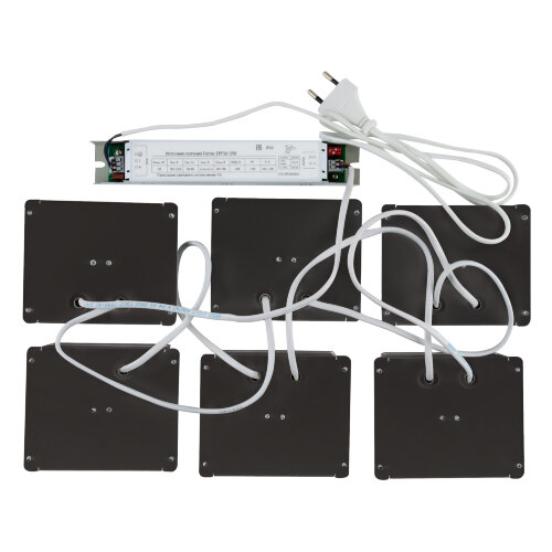 ULP-1010 42W-4000К IP40 GRILYATO OPAL BLACK KIT06 Светильники светодиодные потолочные встраиваемые, комплект из 6 штук, Белый свет 4000K, 4728Лм, Для ячеек 100x100мм, Корпус черный, В комплекте с и-п, ТМ Uniel - фото 2