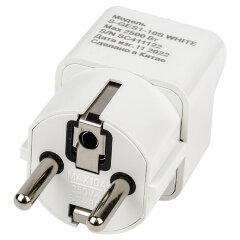 S-GES1-10S WHITE Переходник сетевой, 10А, 2500Вт, с заземлением, Белый, ТМ Uniel
