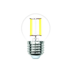 LED-G45-6W-4000K-E27-CL-SLF Лампа светодиодная, Форма шар, прозрачная, Белый свет 4000K, ТМ Volpe