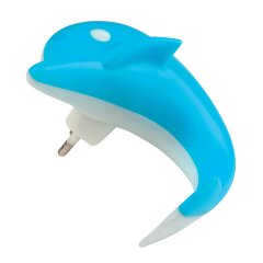 DTL-301-Дельфин-Blue-4LED-0.5W Светильник-ночник, Без выключателя, Блистер