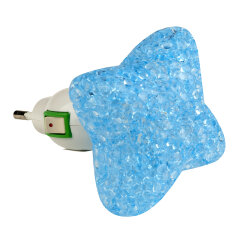 DTL-309-Звездочка-BLUE-1LED-0.1W Светильник-ночник, Выключатель на корпусе, Блистер