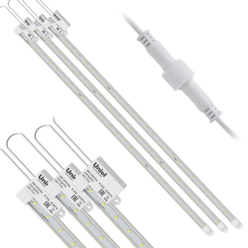 ULY-P90-10W-SPFR-K IP65 AC220V CLEAR KIT03 Светильник для растений светодиодный линейный, 600мм, Спектр для фотосинтеза, В составе набора из 3-х штук, TM Uniel - фото 3