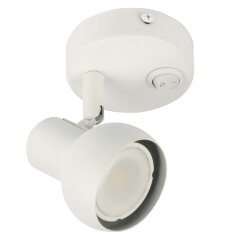 DLC-S621 GU10-B WHITE Светильник декоративный накладной, серия Sotto, Без лампы, цоколь GU10, Выкл, на корпусе, Металл, Белый, TM Fametto