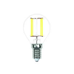 LED-G45-6W-3000K-E14-CL-SLF Лампа светодиодная, Форма шар, прозрачная, Теплый белый свет 3000K, ТМ Volpe