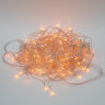 ULD-B12006-195-TTK AMBER IP44 Бахрома светодиодная с эффектом мерцания, 12м, Соединяемая, 195 светодиодов, Янтарный свет, Провод прозрачный, ТМ Uniel - фото 1