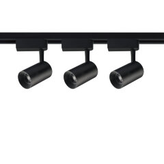 ULB-Q291 8W-4200К-K BLACK SET31 Светильник-прожектор светодиодный трековый, в составе набора из 3 штук на шинопроводе 1 м с коннектором, 1800 Лм, Белый свет 4200К, Корпус черный, ТМ Volpe.