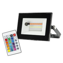 ULF-F60-20W-RGB IP65 200-240В BLACK Прожектор светодиодный, Мультиколор, Пульт ДУ в-к, Корпус черный, TM Uniel