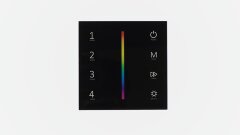 Сенсорная панель T3-1 Black IC48 (12-24V, 3x4A, 3x(48-96), RGB, RF 2.4GHz)