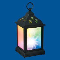 ULD-L1122-010-DTB-RGB-3D BLACK Фонарь со светодиодной гирляндой внутри, на батарейке в комплект не входит, 10 светодиодов, RGB свет, Черный корпус, 11x22 см.