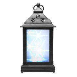 ULD-L1122-010-DTB-RGB-3D BLACK Фонарь со светодиодной гирляндой внутри, на батарейке в комплект не входит, 10 светодиодов, RGB свет, Черный корпус, 11x22 см.