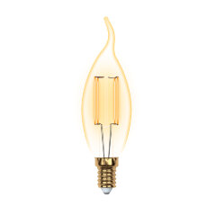 LED-CW35-5W-GOLDEN-E14 GLV21GO Лампа светодиодная Vintage, Форма свеча на ветру, золотистая колба