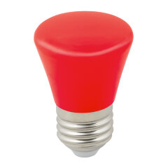 LED-D45-1W-RED-E27-FR-С BELL Лампа декоративная светодиодная, Форма Колокольчик, матовая, Цвет красный, Картон, ТМ Volpe.