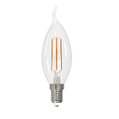 LED-CW35-6W-3000K-E14-CL-SLF Лампа светодиодная, Форма свеча на ветру, прозрачная, Теплый белый свет 3000К, ТМ Volpe