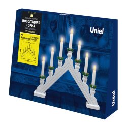 ULD-L7101-007-SWA WARM WHITE IP20 WHITE BRIDGE Фигура светодиодная Новогодняя горка, 39.5х30.5см, 7 светодиодов, Теплый белый свет, Корпус белый, Материал пластик, TM Uniel