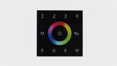 Сенсорная панель T4 Black IC61 (12-24V, 4x3A, 4x(36-72W) RGBW, RF 2.4GHz)