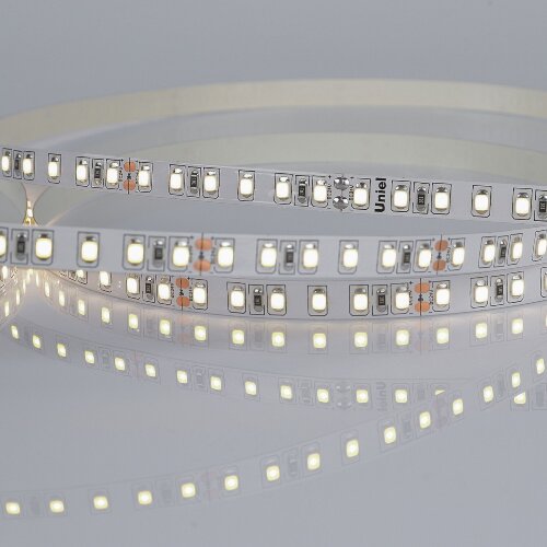 ULS-2835-120LED-m-8mm-IP20-DC24V-9.6W-m-5M-4000K Гибкая светодиодная лента на самоклеящейся основе, Катушка 5 м, в герметичной упаковке, Белый свет 4000K, ТМ Uniel. - фото 1