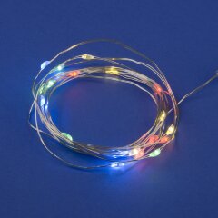 ULD-S0200-020-SСB-2AA MULTI IP20 DEW Гирлянда светодиодная на батарейках 2AA не в-к, Роса, 2м, 20 светодиодов, Разноцветный свет, Провод медный, TM Uniel