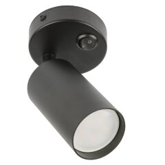 DLC-S620 GU10-B BLACK Светильник декоративный накладной, серия Sotto, Без лампы, цоколь GU10, Выкл, на корпусе, Металл, Черный, TM Fametto