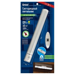 ULM-F43-0.9W-4200K SENSOR IP20 WHITE Светильник светодиодный для внутренней подсветки мебели с датчиком движения, Питание 3АА не в-к, 60Lm, Белый, ТМ Uniel