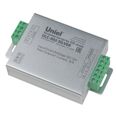 ULC-A02 SILVER Контроллер-повторитель RGB сигнала, для светодиодных лент, 6Ах3канала, 216Вт12В-432Вт24В, TM Uniel