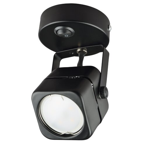 DLC-S613 GU10-B BLACK Светильник декоративный накладной, серия Sotto, Без лампы, цоколь GU10, Выкл, на корпусе, Металл, Черный, TM Fametto - фото 1
