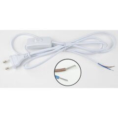 UCX-C10-01A-170 WHITE Сетевой шнур с вилкой и выключателем, 1А, 250Вт, 1.7м, Белый, ТМ Uniel