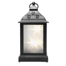 ULD-L1122-009-TTB-WW-3D BLACK Фонарь со светодиодной гирляндой внутри, на батарейке в комплект не входит, 9 светодиодов, Теплый белый свет, Режим мерцания, Черный корпус, 11x22 см.