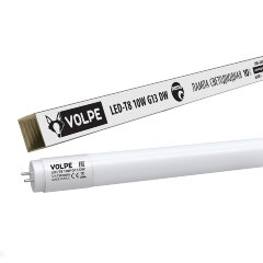 LED-T8-10W-DW-G13-FR-FIX-N Лампа светодиодная, матовый рассеиватель, Дневной свет, Цоколь G13 неповоротный, ТМ Volpe.