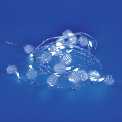 ULD-S1900-020-STB-2AA WHITE IP20 BEADS MINI Гирлянда светодиодная на батарейках 2AA не в-к, Бусины мини, 1.9м, 20 светодиодов, Белый свет, Провод прозрачный, TM Uniel
