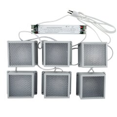 ULP-0808 42W-4000К IP40 GRILYATO WHITE KIT06 Светильники светодиодные потолочные встраиваемые, комплект из 6 штук, Белый свет 4000K, 5208Лм, Для ячеек 86x86мм, Корпус белый, В комплекте с и-п, ТМ Uniel
