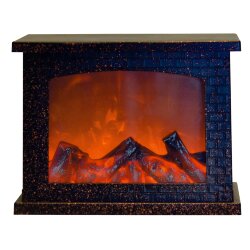 ULD-L2821-005-DNB-RED BROWN FIREPLACE Фонарь светодиодный Камин, на батарейках 3АА не в-к, 28х21см, 5 светодиодов, Эффект пламени, Корпус коричневый, TM Uniel