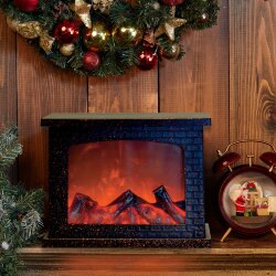 ULD-L2821-005-DNB-RED BROWN FIREPLACE Фонарь светодиодный Камин, на батарейках 3АА не в-к, 28х21см, 5 светодиодов, Эффект пламени, Корпус коричневый, TM Uniel