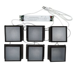 ULP-0808 42W-4000К IP40 GRILYATO BLACK KIT06 Светильники светодиодные потолочные встраиваемые, комплект из 6 штук, Белый свет 4000K, 5208Лм, Для ячеек 86x86мм, Корпус черный, В комплекте с и-п, ТМ Uniel