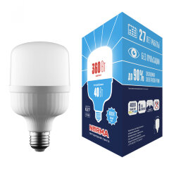 LED-M80-40W-4000K-E27-FR-NR Лампа светодиодная, матовая, Серия Norma, Белый свет 4000K, Картон, ТМ Volpe.