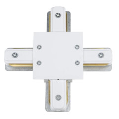 UBX-Q123 R41 WHITE 1 POLYBAG Соединитель для шинопроводов типа R, Х-образный, Однофазный, Белый, ТМ Volpe