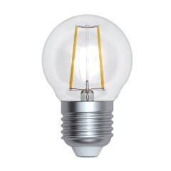 LED-G45-9W-4000K-E27-CL PLS02WH Лампа светодиодная, Форма шар, прозрачная, Серия Sky, Белый свет 4000К.