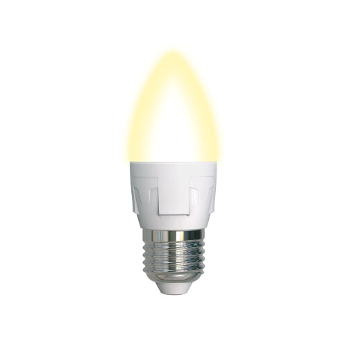 LED-C37 7W-WW-E27-FR PLP01WH Лампа светодиодная, Форма свеча, матовая, Серия ЯРКАЯ, Теплый белый свет 3000K - фото 1
