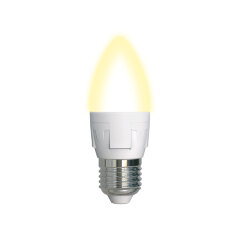 LED-C37 7W-WW-E27-FR PLP01WH Лампа светодиодная, Форма свеча, матовая, Серия ЯРКАЯ, Теплый белый свет 3000K