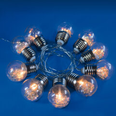 ULD-S1800-010-STB-3AA WARM WHITE IP20 RETRO BULBS Гирлянда светодиодная Лампочки ретро, на батарейках 3AA не в-к, 1.8м, 10 светодиодов, Теплый белый свет, Провод прозрачный, TM Uniel